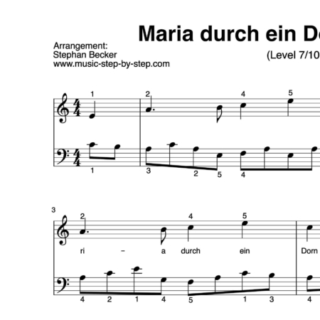 "Maria durch ein´ Dornwald ging" für Klavier (Klavierbegleitung Level 7/10) by music-step-by-step