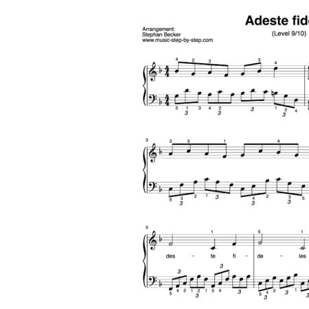 “Adeste fideles” für Klavier (Level 9/10) | inkl. Aufnahme und Text by music-step-by-step