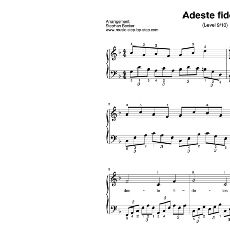 “Adeste fideles” für Klavier (Level 9/10) | inkl. Aufnahme und Text by music-step-by-step
