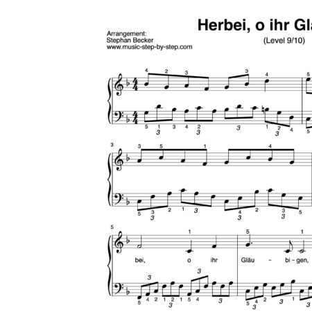 “Herbei, o ihr Gläubigen” für Klavier (Level 9/10) | inkl. Aufnahme und Text by music-step-by-step
